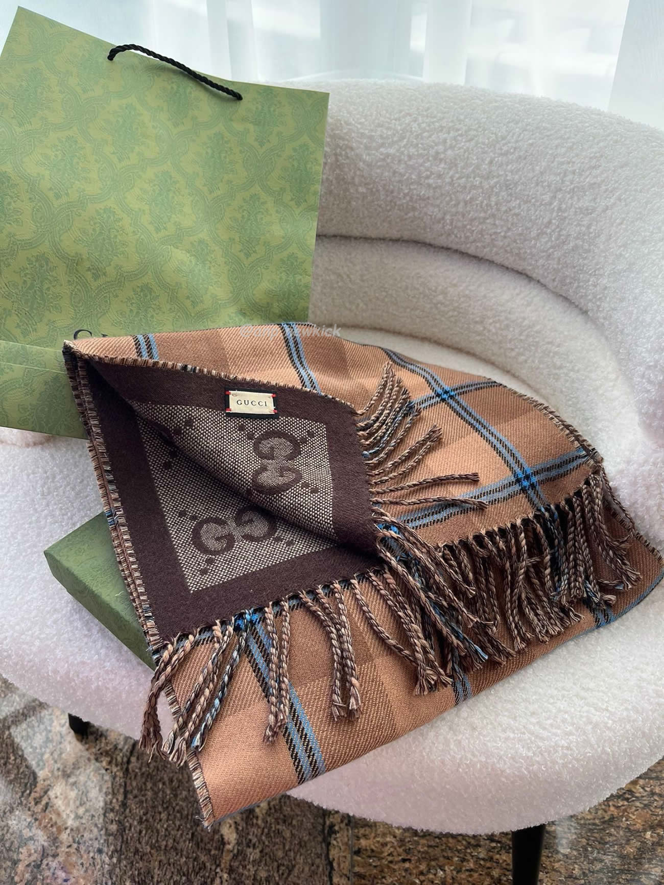 Gucci Gg Reversible Check Scarf 45x170cm (4) - www.newkick.vip